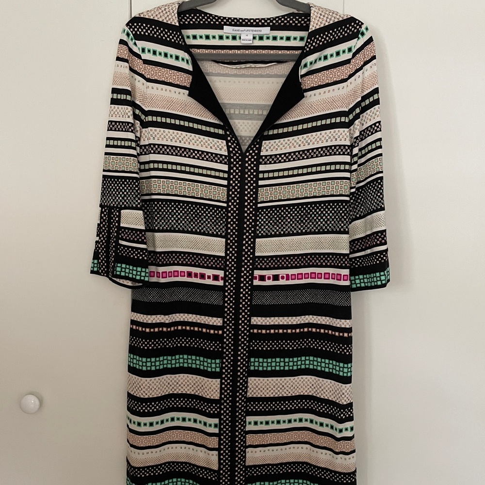 Diane von Fürstenberg Stylish Striped Women's Dress | 12
